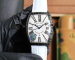 Franck Muller Cintree Curvex 55*42*13mm White Face White Leather Band Black Watch
